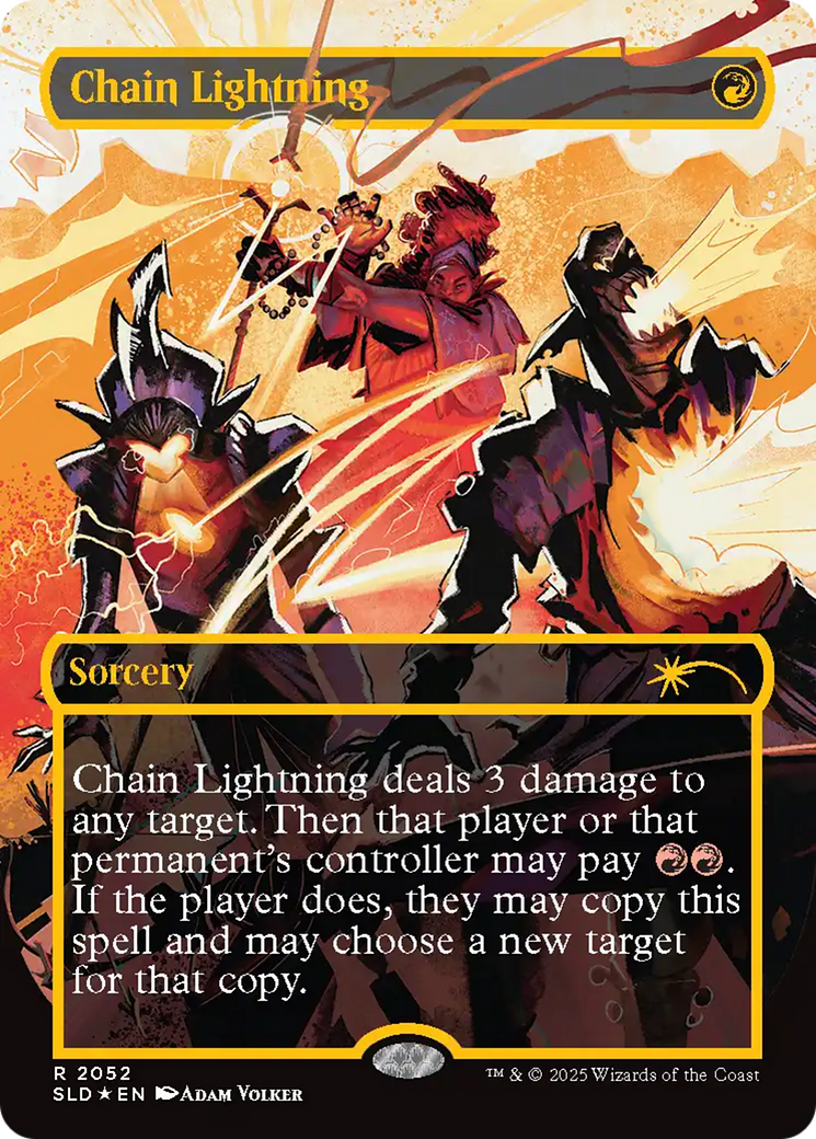 Image of Chain Lightning (2047) (Raised Foil) [Secret Lair Drop Series]