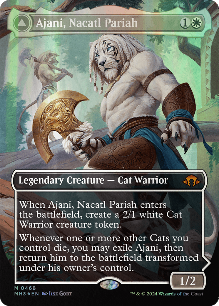 Image of Ajani, Nacatl Pariah // Ajani, Nacatl Avenger (Borderless) (Textured Foil) [Modern Horizons 3]
