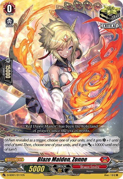 Image of Blaze Maiden, Zonne (D-SD01/011EN) [Yu-yu Kondo: Holy Dragon]