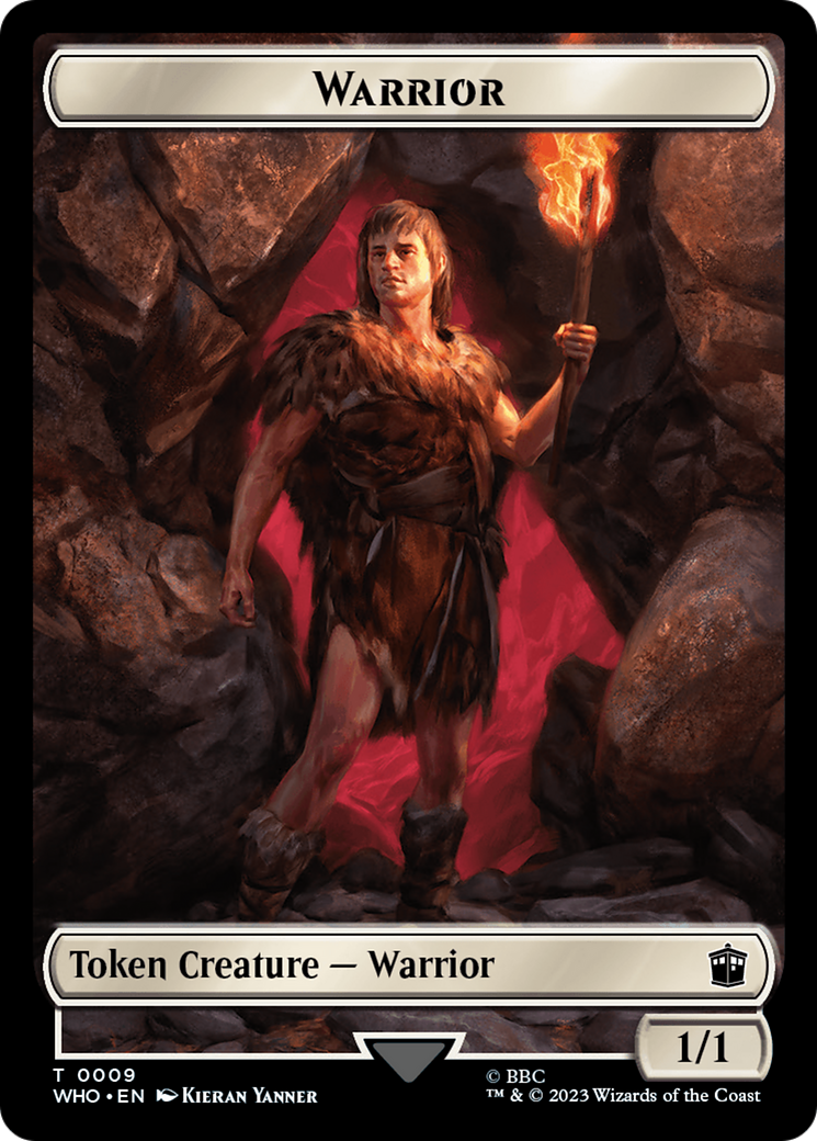 Image of Warrior // Dinosaur Double-Sided Token [Doctor Who Tokens]