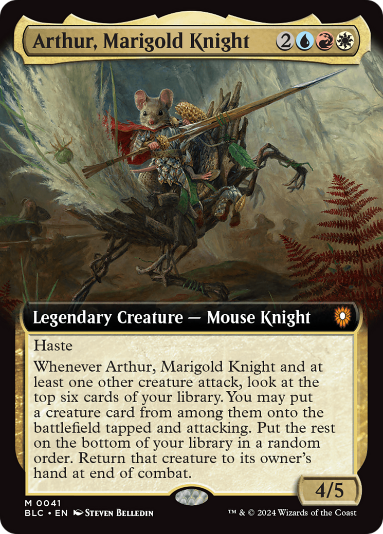 Image of Arthur, Marigold Knight (Extended Art) [Bloomburrow Commander]