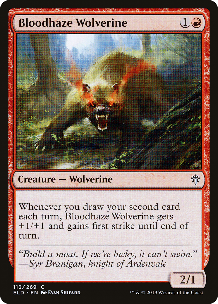 Image of Bloodhaze Wolverine [Throne of Eldraine]