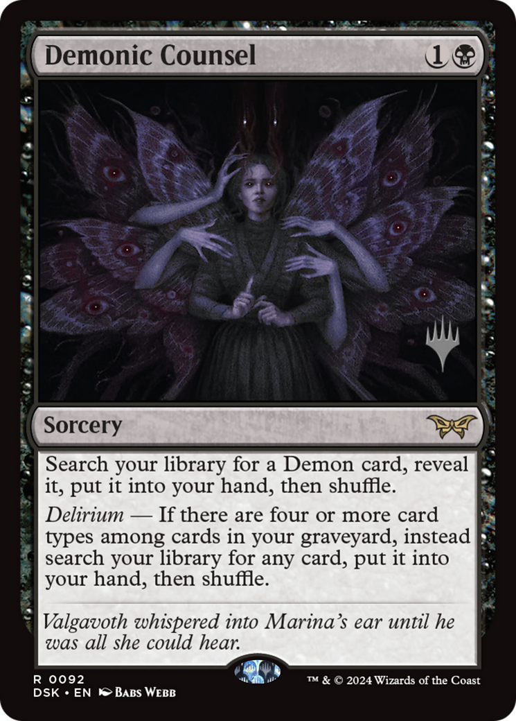 Image of Demonic Counsel (Promo Pack) [Duskmourn: House of Horror Promos]