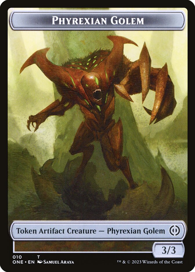 Image of Phyrexian Goblin // Phyrexian Golem Double-Sided Token [Phyrexia: All Will Be One Tokens]