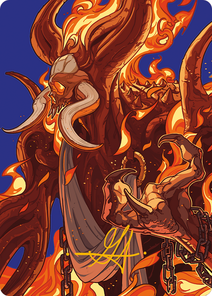 Image of Phlage, Titan of Fire's Fury Art Card (Gold-Stamped Signature) [Modern Horizons 3 Art Series]
