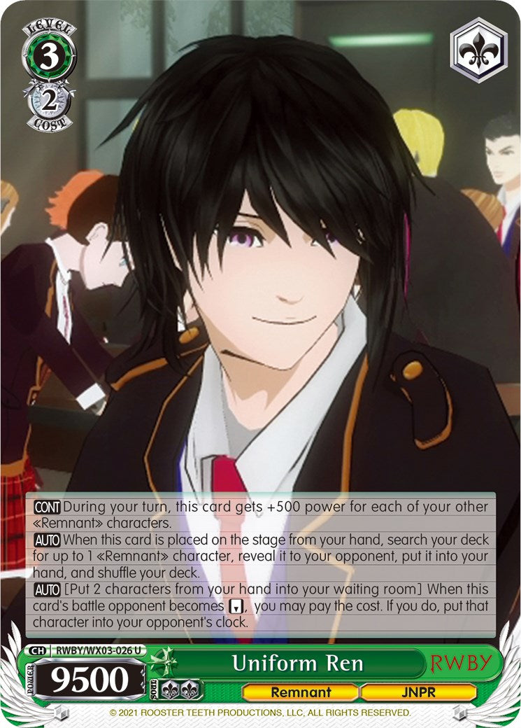 Image of Uniform Ren (RWBY/WX03-026 U) [RWBY]
