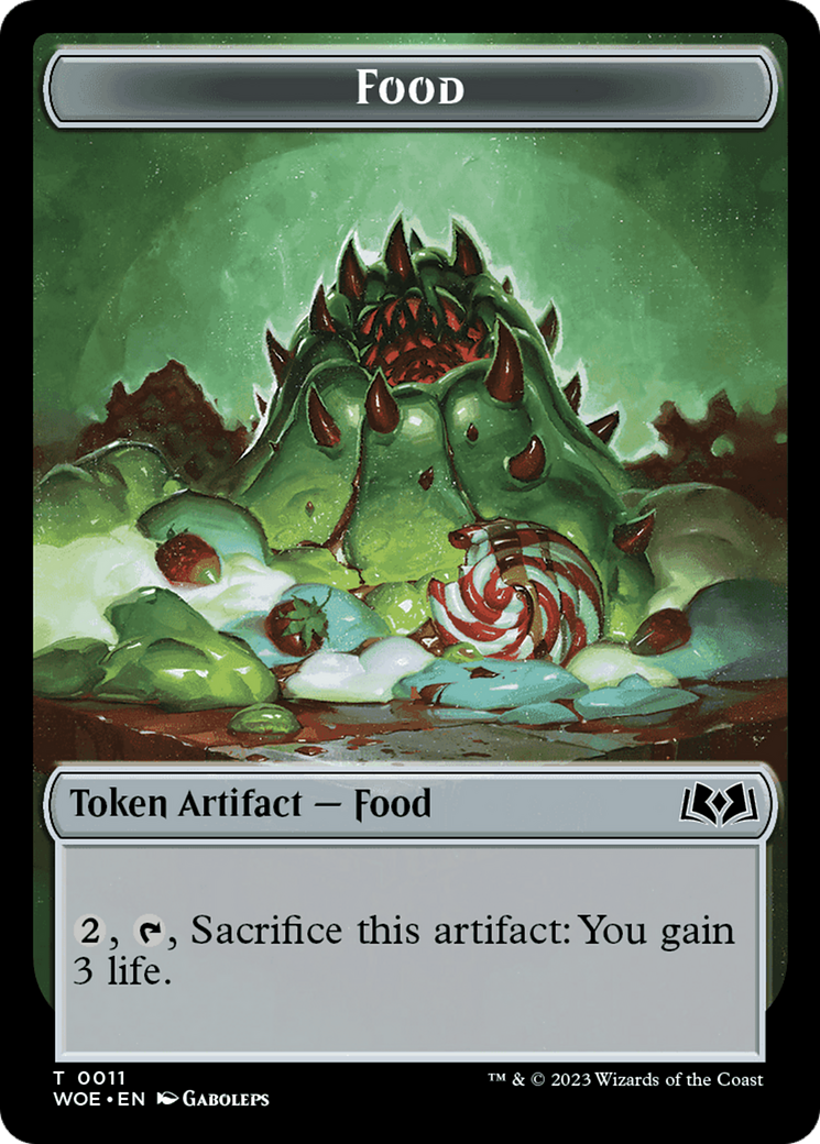 Image of Human // Food (0011) Double-Sided Token [Wilds of Eldraine Tokens]