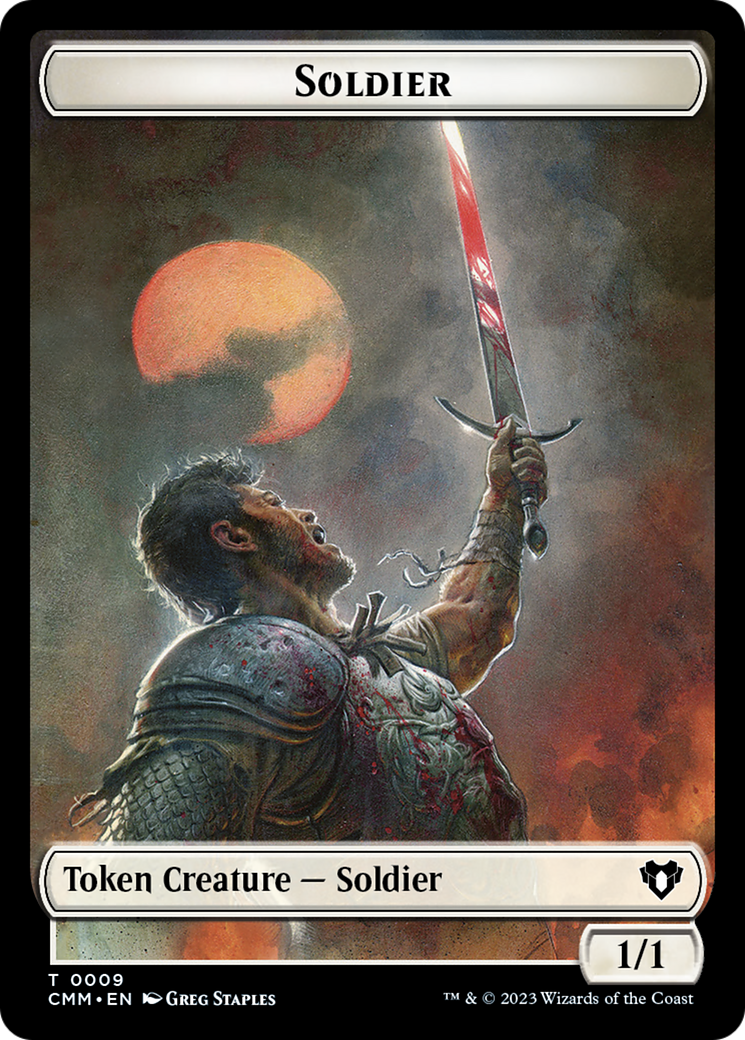 Image of Soldier // Elephant Double-Sided Token [Commander Masters Tokens]