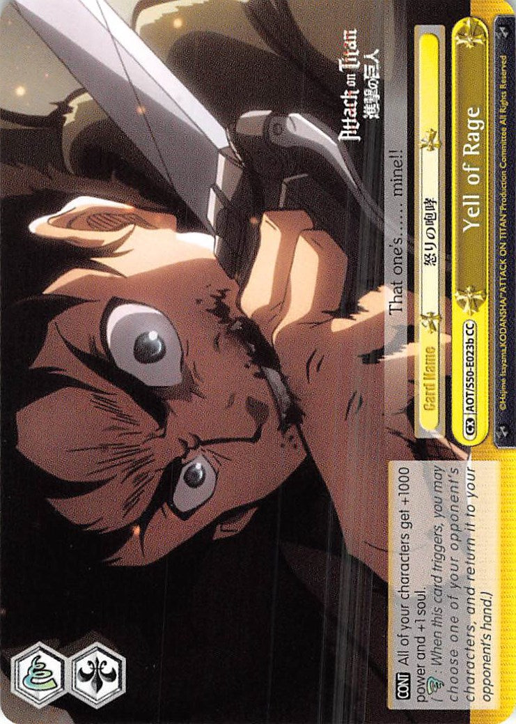 Image of Yell of Rage (AOT/S50-E023b CC) [Attack on Titan Vol. 2]
