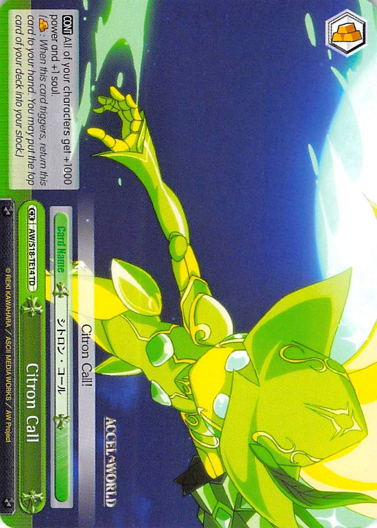 Image of Citron Call (AW/S18-TE14 TD) [Accel World]