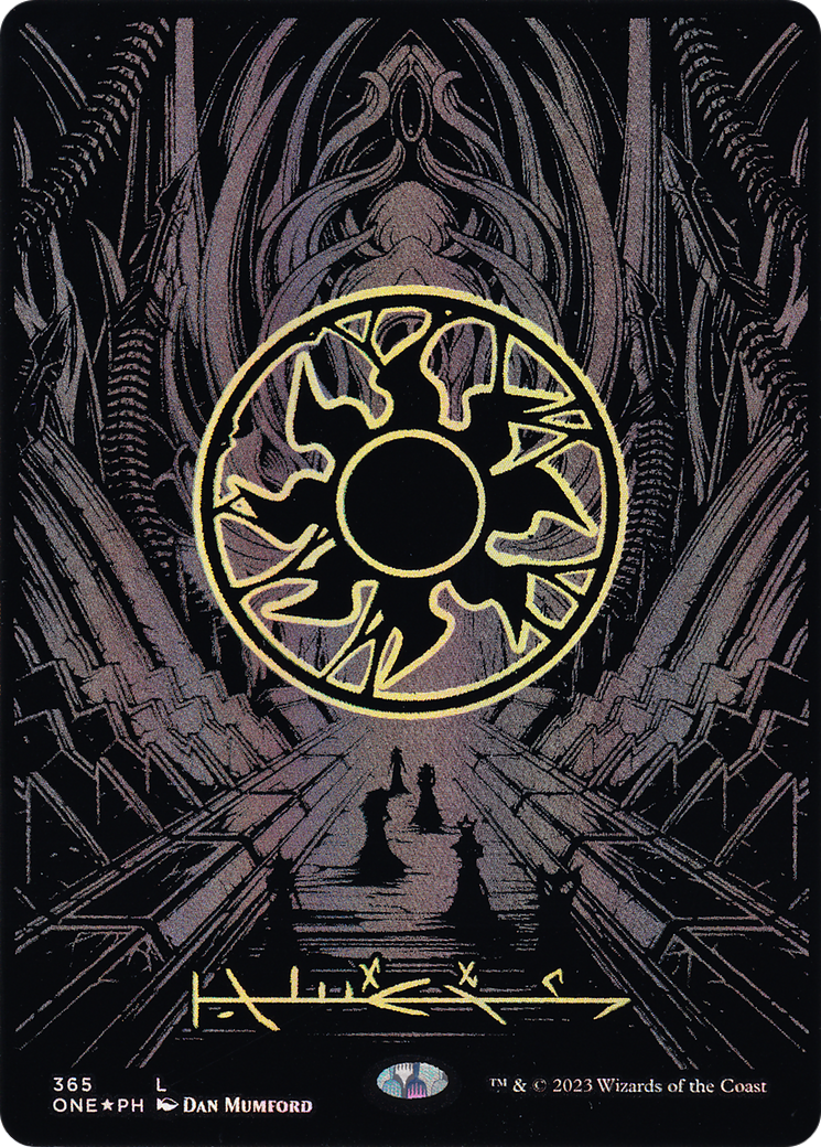 Image of Plains (365) (Oil Slick Raised Foil) [Phyrexia: All Will Be One]