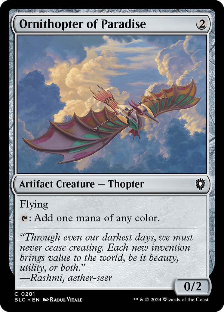 Image of Ornithopter of Paradise [Bloomburrow Commander]