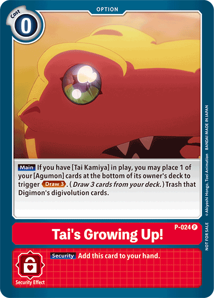 Image of Tai's Growing Up! [P-024] [Promotional Cards]