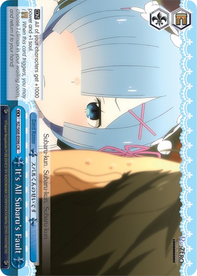 Image of It's All Subaru's Fault (RZ/S68-E096 CR) [Re:ZERO Memory Snow]