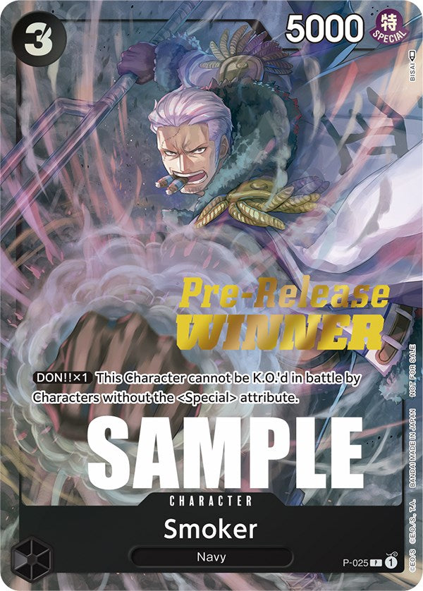 Image of Smoker (Pre-Release) [Winner] [One Piece Promotion Cards]