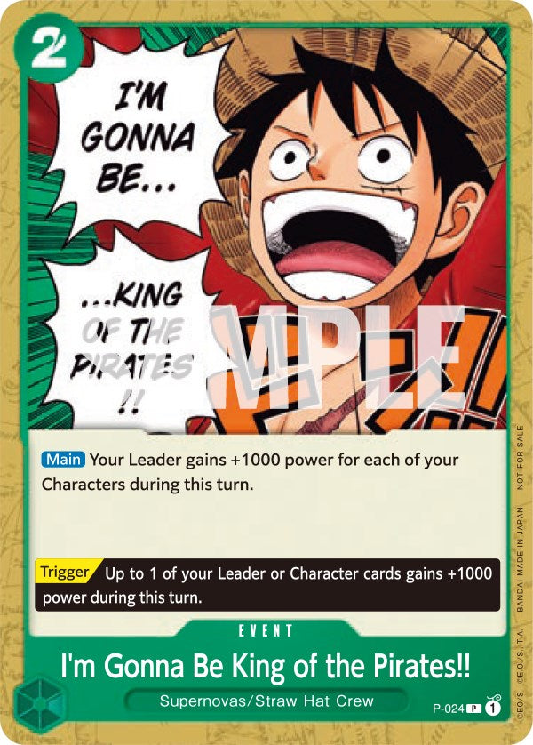 Image of I'm Gonna Be King of the Pirates!! [One Piece Promotion Cards]