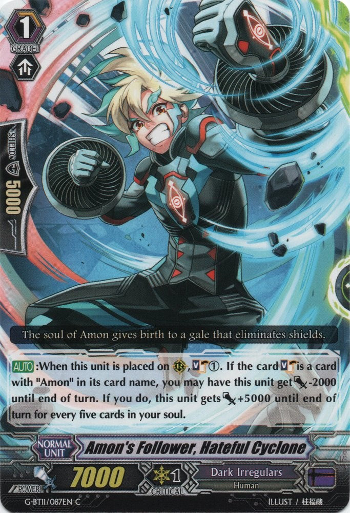 Image of Amon's Follower, Hateful Cyclone (G-BT11/087EN) [Demonic Advent]