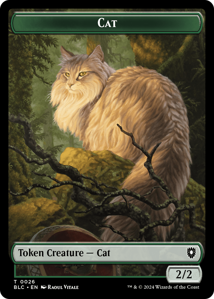 Image of Elemental // Cat Double-Sided Token [Bloomburrow Commander Tokens]