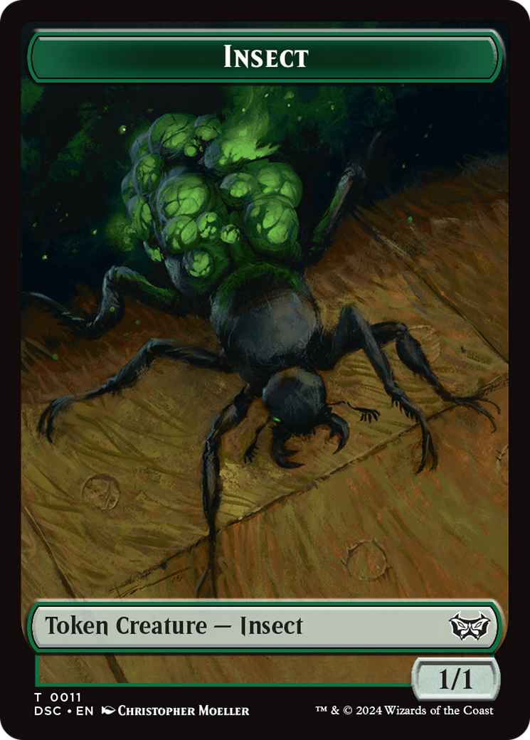 Image of Insect (0011) // Ooze (0014) Double-Sided Token [Duskmourn: House of Horror Commander Tokens]