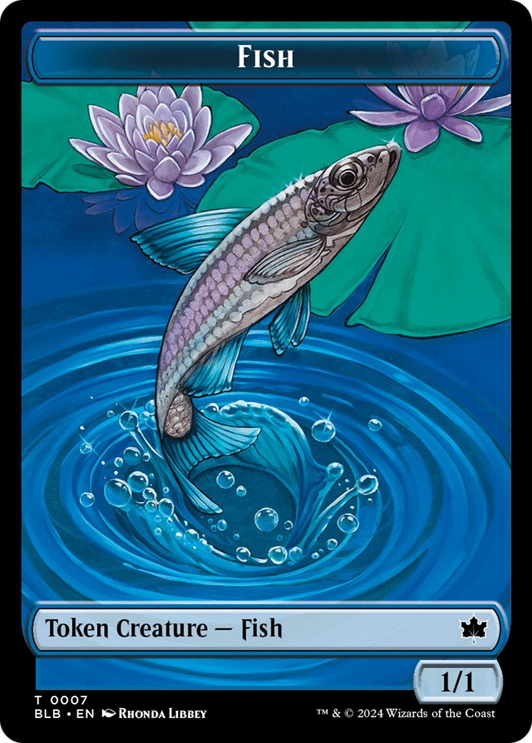 Image of Rabbit // Fish Double-Sided Token [Bloomburrow Tokens]