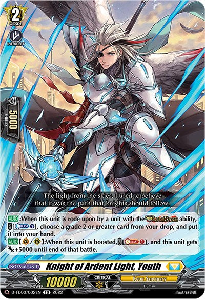 Image of Knight of Ardent Light, Youth (D-TD03/002EN) [Raika Koshiba -Skyfall Executors-]