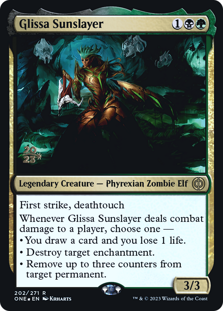 Image of Glissa Sunslayer [Phyrexia: All Will Be One Prerelease Promos]