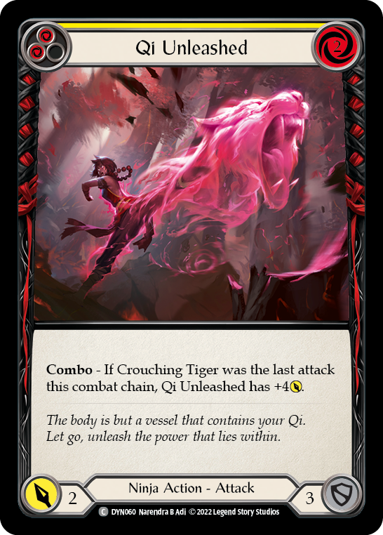 Image of Qi Unleashed (Yellow) [DYN060] (Dynasty)  Rainbow Foil