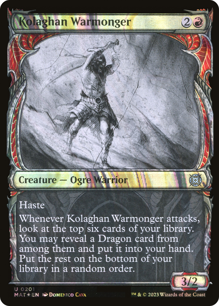 Image of Kolaghan Warmonger (Showcase Halo Foil) [March of the Machine: The Aftermath]