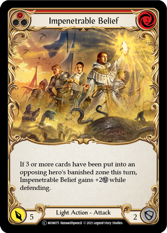 Impenetrable Belief (Red) [U-MON075-RF] (Monarch Unlimited)  Unlimited Rainbow Foil