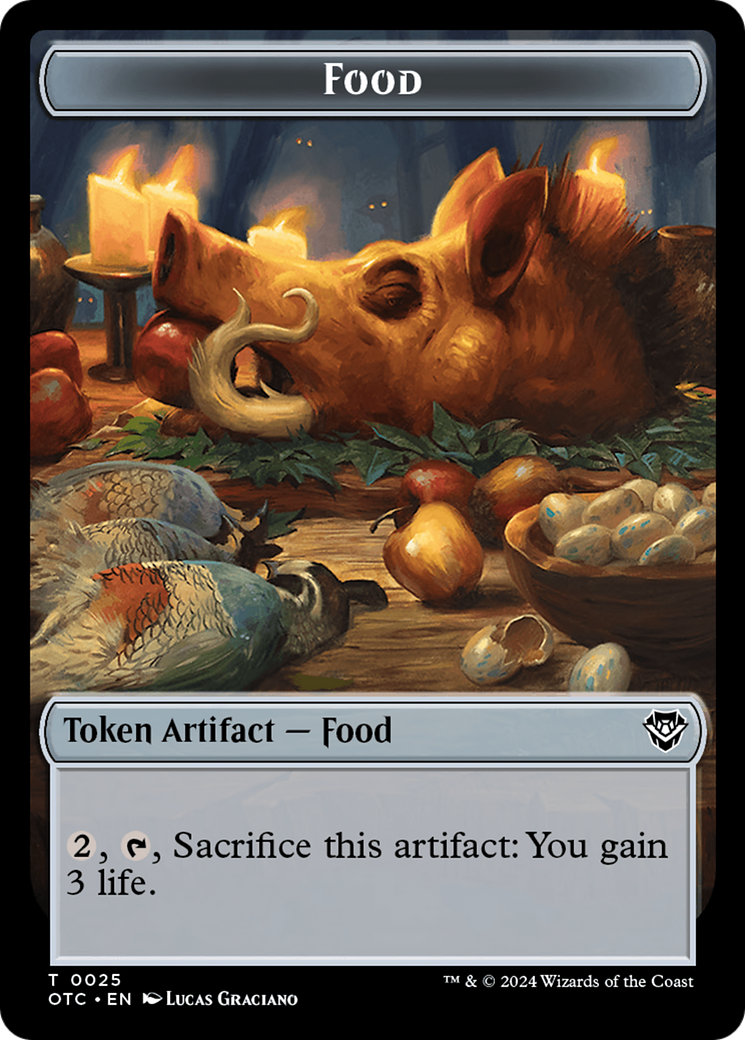 Image of Assassin // Food Double-Sided Token [Outlaws of Thunder Junction Commander Tokens]