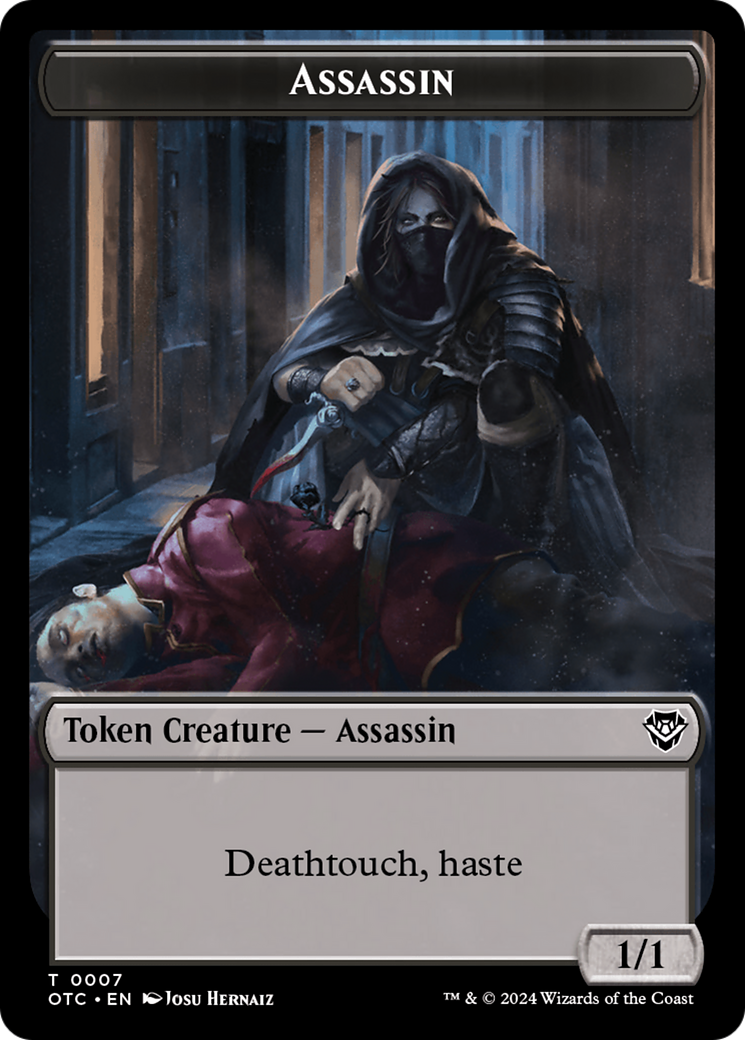 Image of Assassin // Food Double-Sided Token [Outlaws of Thunder Junction Commander Tokens]