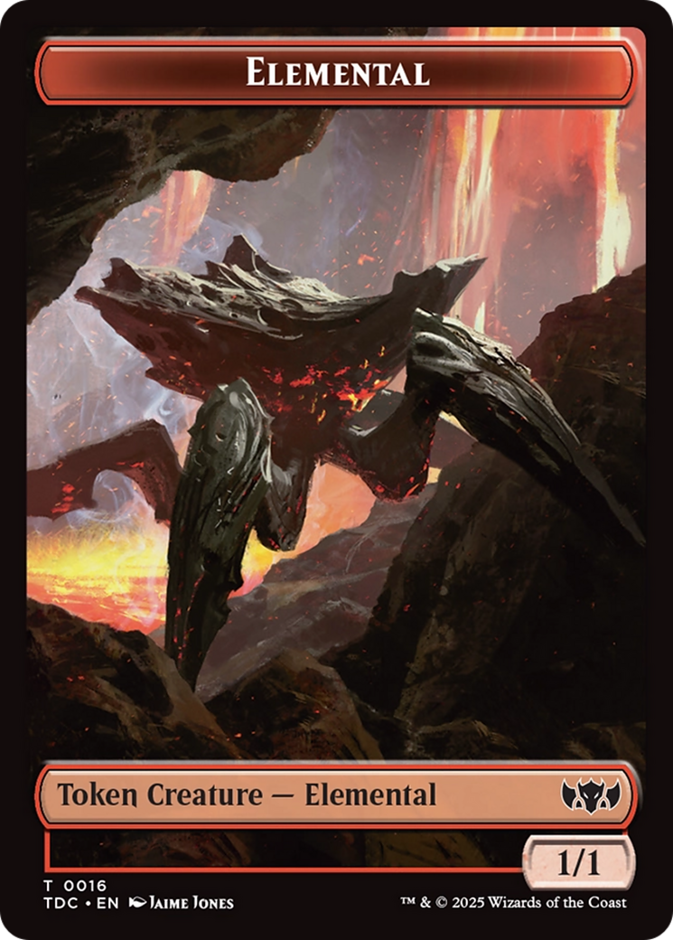 Image of Elemental (0016) // Gold Double-Sided Token [Tarkir: Dragonstorm Commander Tokens]
