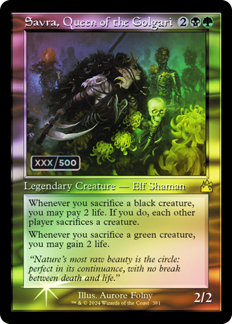 Image of Savra, Queen of the Golgari (Retro) (Serialized) [Ravnica Remastered]