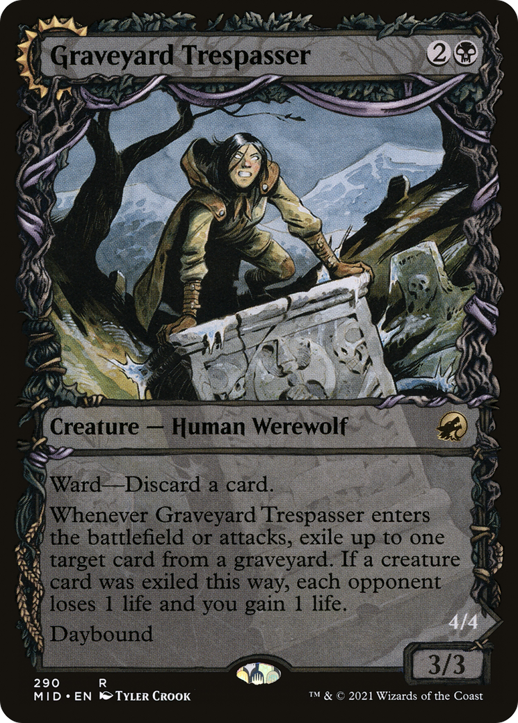 Image of Graveyard Trespasser // Graveyard Glutton (Showcase Equinox) [Innistrad: Midnight Hunt]