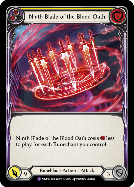 Image of Ninth Blade of the Blood Oath [U-ARC082] (Arcane Rising Unlimited)  Unlimited Rainbow Foil
