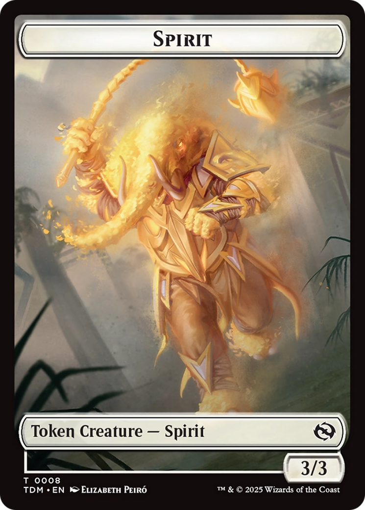 Image of Spirit (0008) // Spirit (0009) Double-Sided Token [Tarkir: Dragonstorm Tokens]