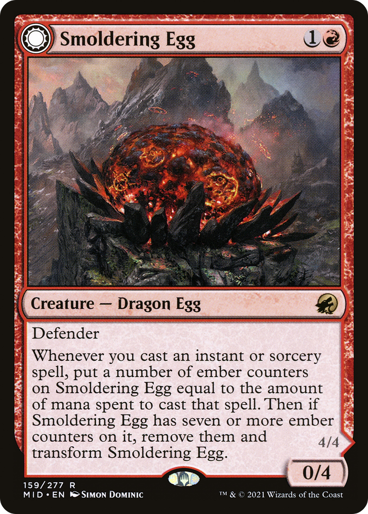 Image of Smoldering Egg // Ashmouth Dragon [Innistrad: Midnight Hunt]