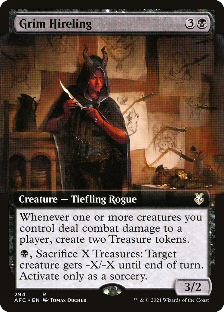 Image of Grim Hireling (Extended Art) [Dungeons & Dragons: Adventures in the Forgotten Realms Commander]