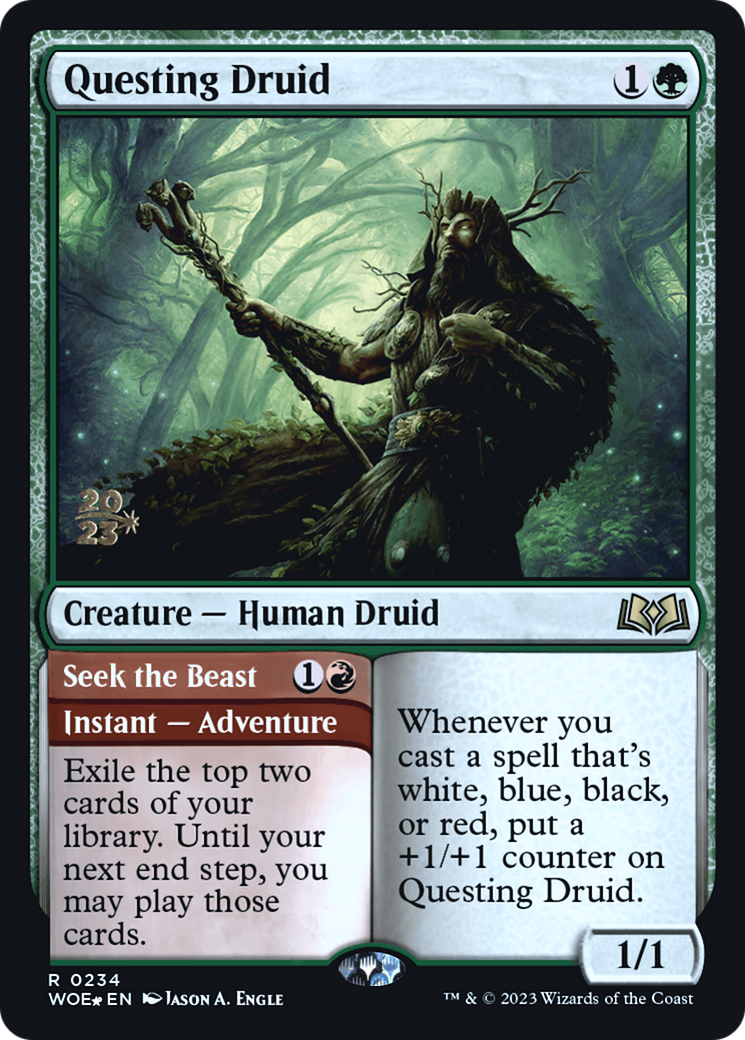 Image of Questing Druid // Seek the Beast [Wilds of Eldraine Prerelease Promos]