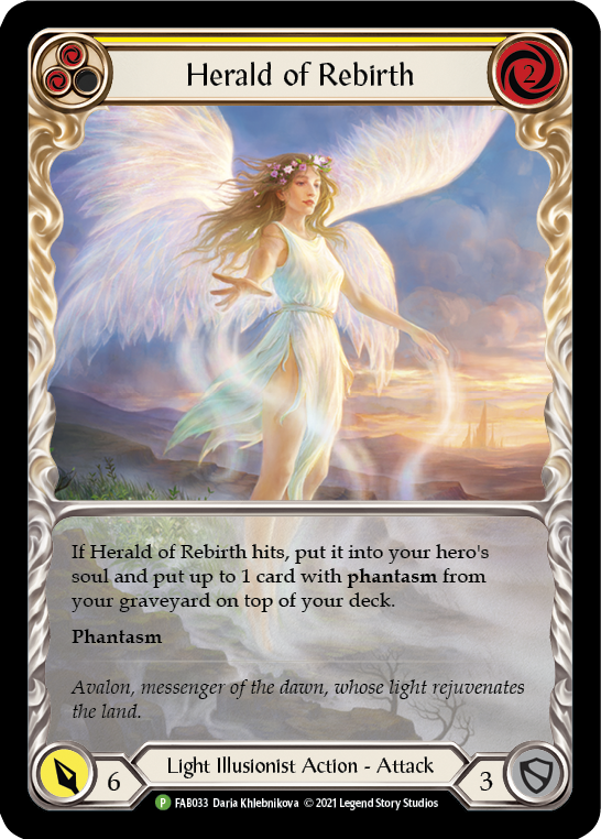 Image of Herald of Rebirth (Yellow) [FAB033] (Promo)  Rainbow Foil