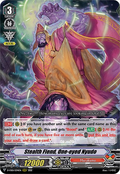 Image of Stealth Fiend, One-eyed Nyudo (D-VS01/034EN) [V Clan Collection Vol.1]