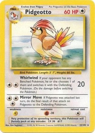 Image of Pidgeotto (22/102) [Base Set Unlimited]