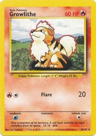 Image of Growlithe (28/102) [Base Set Unlimited]