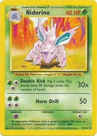 Image of Nidorino (37/102) [Base Set Unlimited]