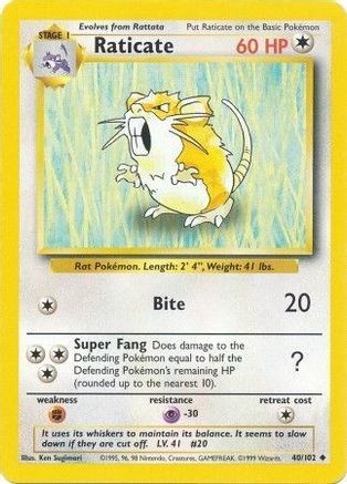 Image of Raticate (40/102) [Base Set Unlimited]