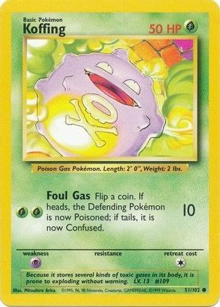 Image of Koffing (51/102) [Base Set Unlimited]