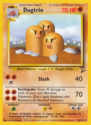 Image of Dugtrio (23/130) [Base Set 2]