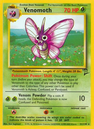 Image of Venomoth (31/130) [Base Set 2]