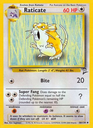 Image of Raticate (58/130) [Base Set 2]