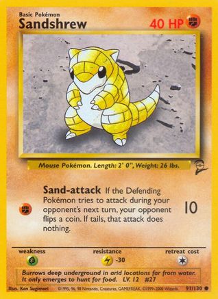 Image of Sandshrew (91/130) [Base Set 2]